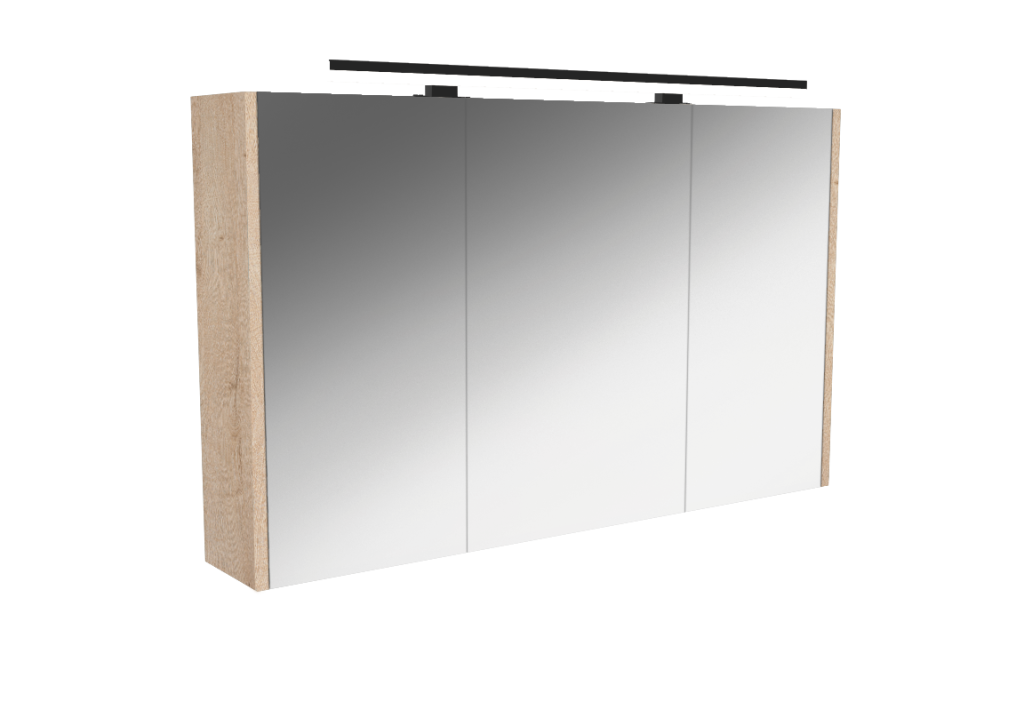 Armoire Courtoisie L100 Chene vanille + spot LED Paname L80 Noir mat