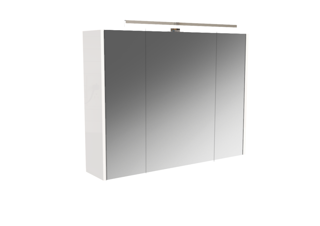 Armoire Courtoisie L80 laque Blanc mat + spot LED Paname L60 Chrome brillant