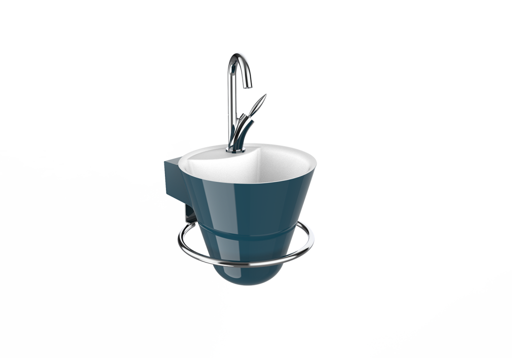 Lave-mains Cône bleu canard brillant - DECOTEC