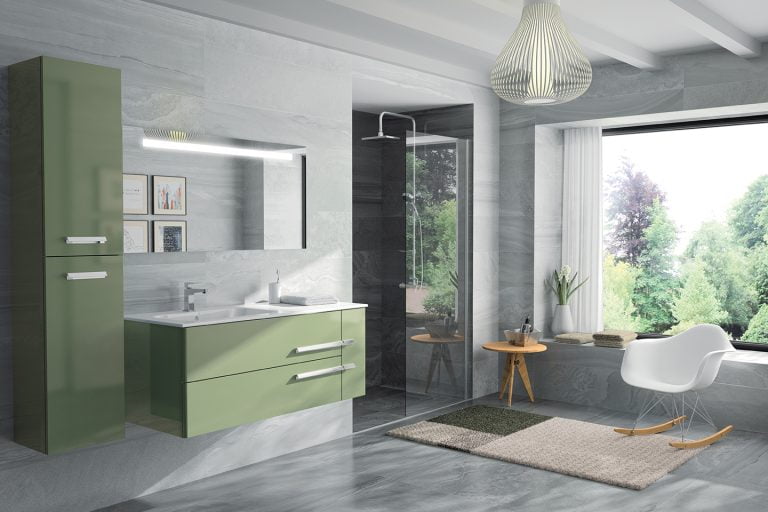 Meuble vasque L121 Honfleur Fougère mat