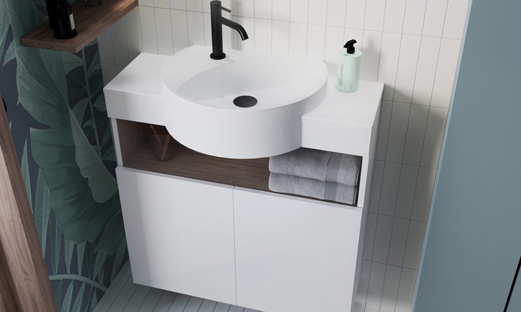 meuble vasque Astuce, blanc, 75 cm