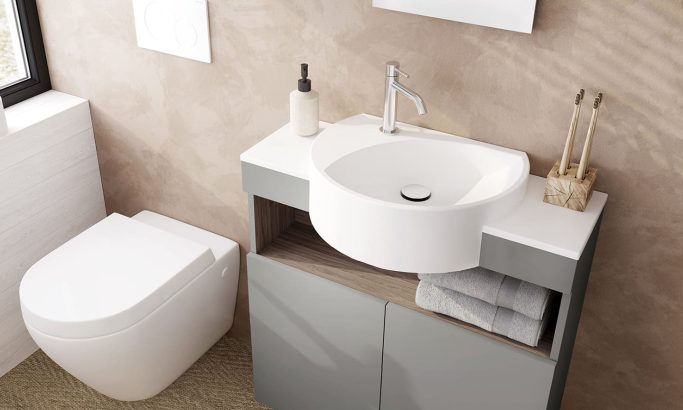 meuble vasque Astuce, Fougère, 75 cm,