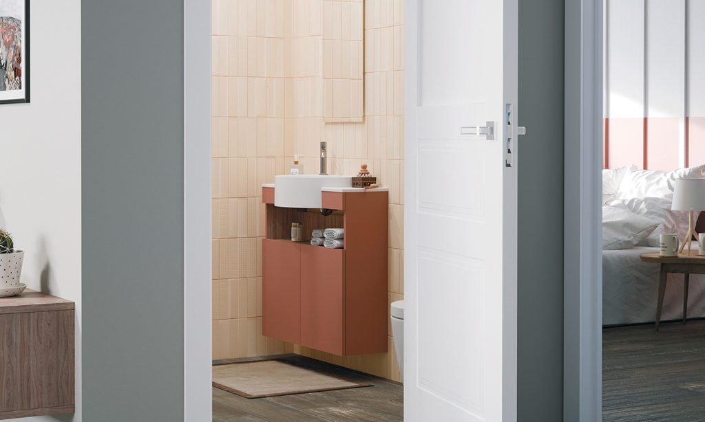 meuble vasque Astuce, terracotta, 75 cm