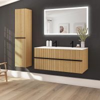 Thumbnail of http://Meuble%20vasque%20Woody%20120%20façade%20chêne%20rainurée%20plan%20monobloc-%20DECOTEC