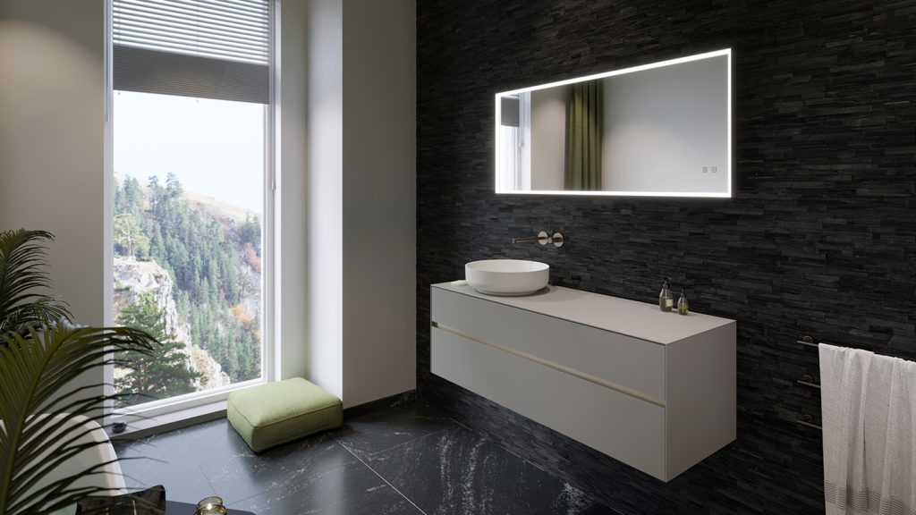 Karma compact gris, meubles de salle de bains par DECOTEC