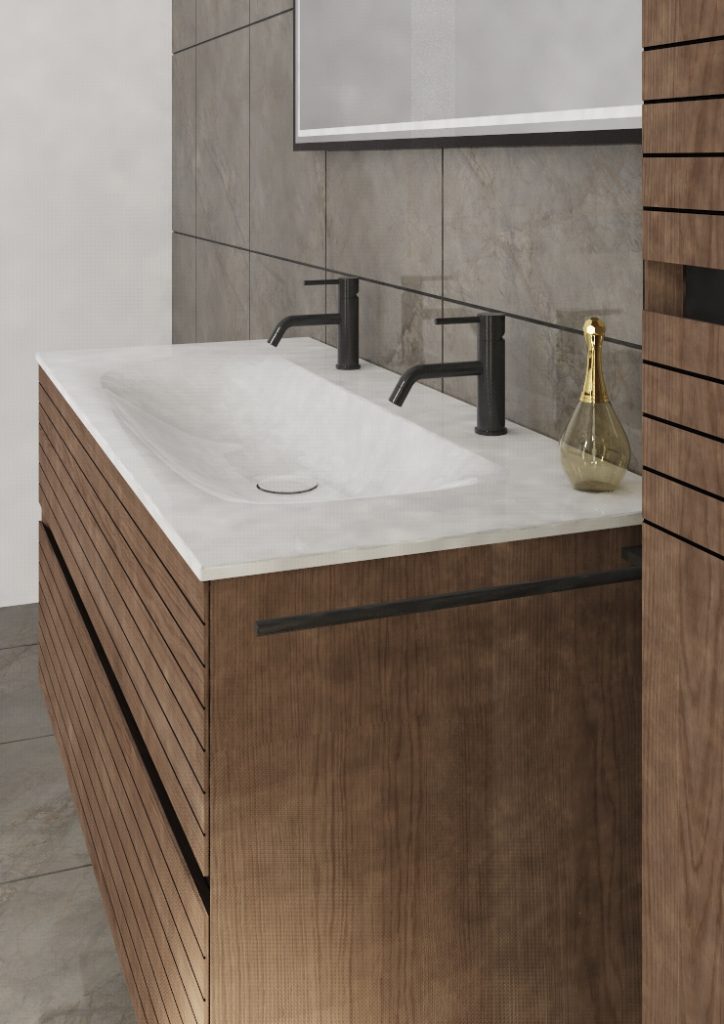 Meuble de salle de bain Signature chêne foncé, L 120