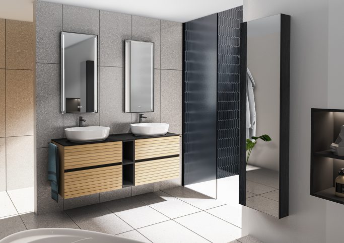 Signature L180_Chene clair Meuble de salle de bain Signature chêne clair - L 18