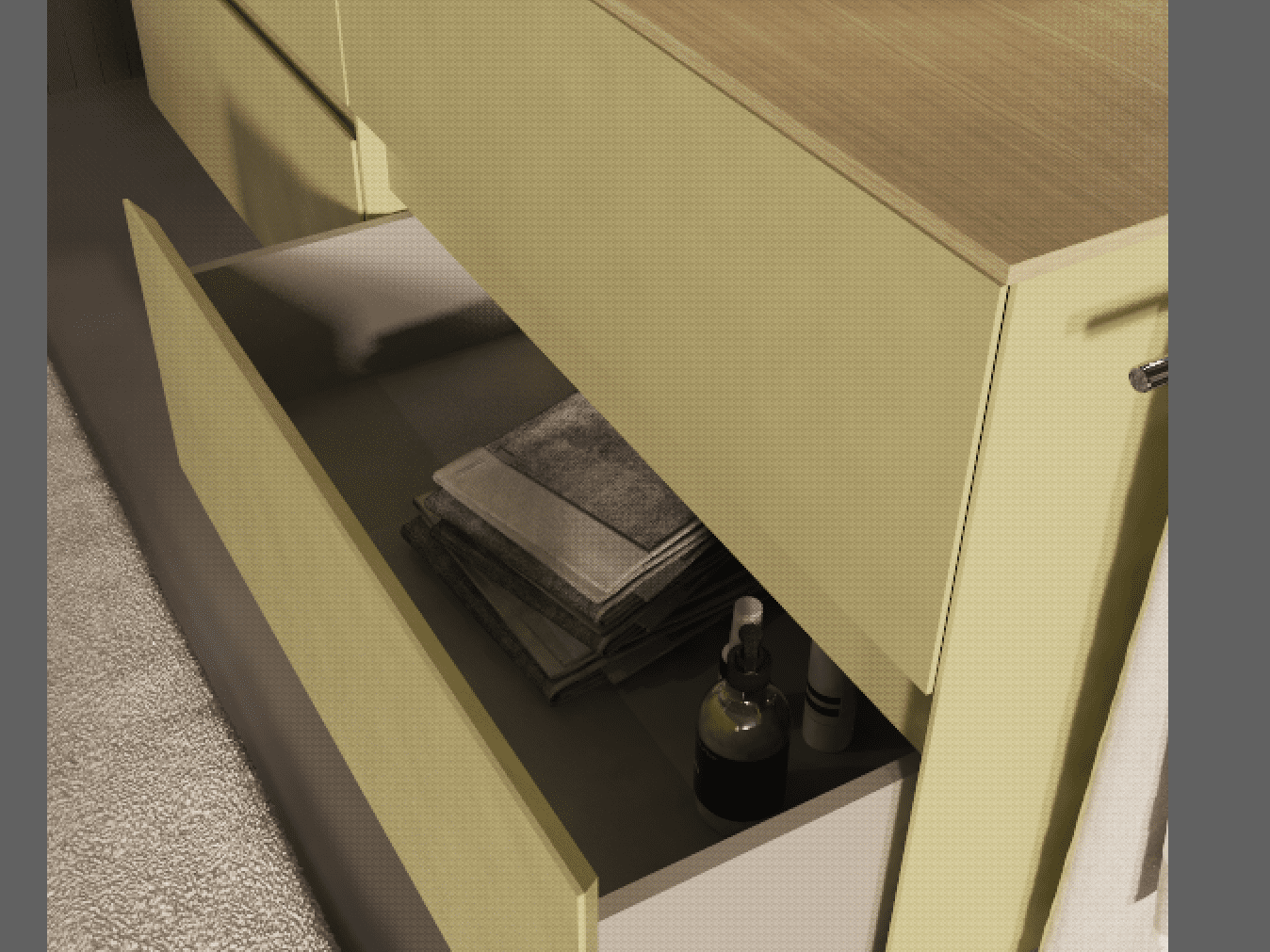 Tiroir du meuble de salle de bain Signature bois foncé, L 120