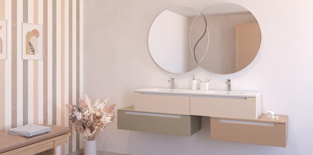 Meuble salle de bain Bento L150 avec miroir Inséparables