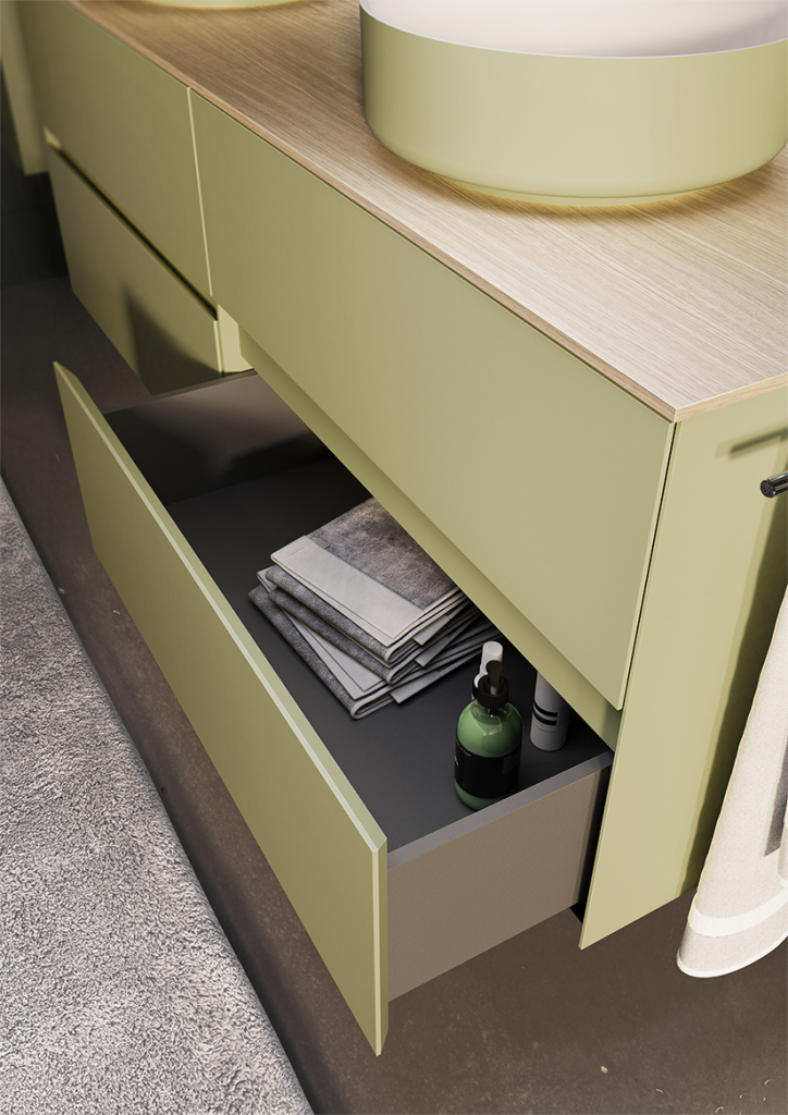 Tiroir du meuble de salle de bain Signature bois foncé, L 120