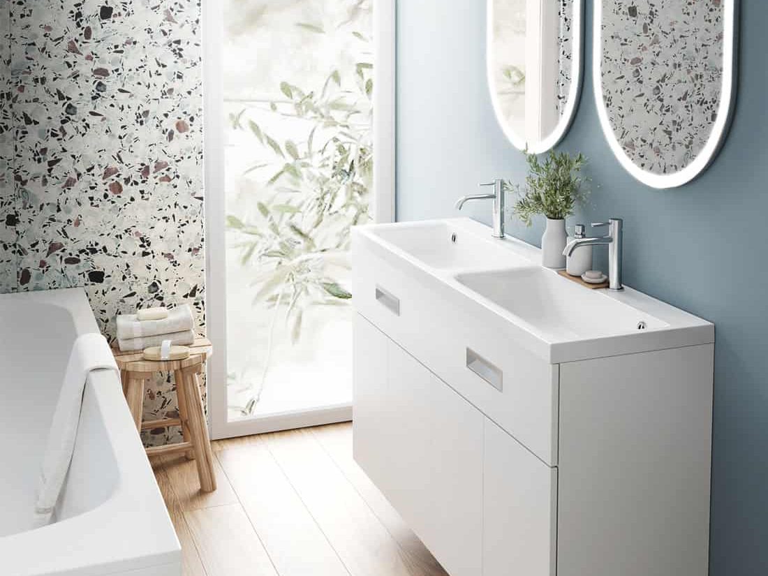 Meuble vasque optimum L120, BLANC