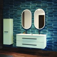 Thumbnail of http://BENTO%20L120%20Fjord%20mat%20-%20poignee%20Baguette%20Noir%20mat%20-%20plan%20Equinoxe%20-%20miroirs%20LED%20First%20Oblong%20Noir