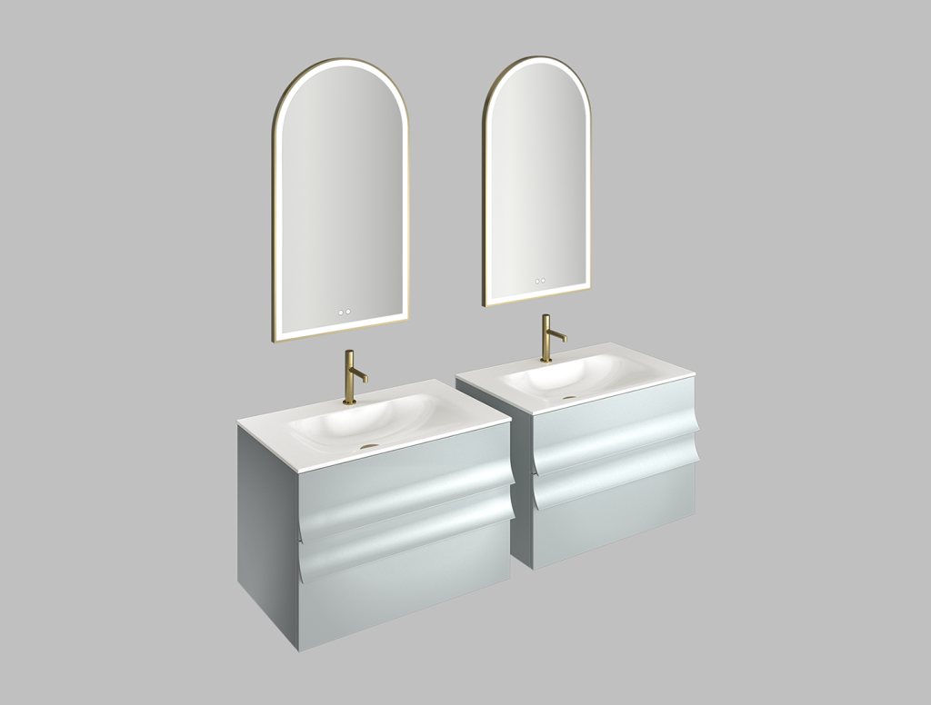 Meuble vasque Pagode, par decotec